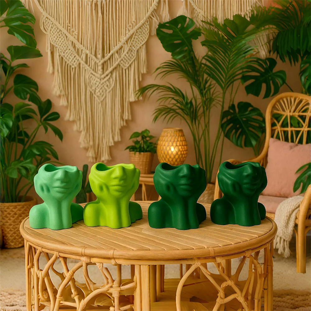 Abstract Face Planter Pot Sili - Succulent Set recension och pris