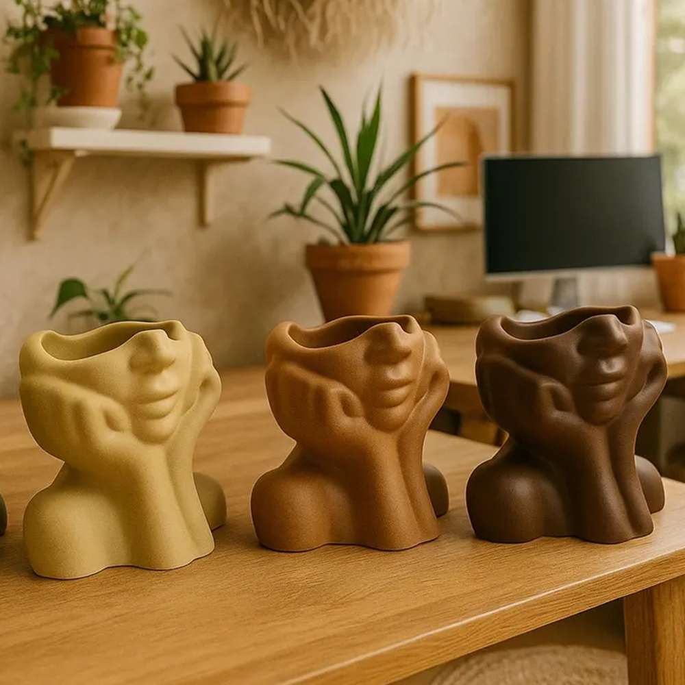 Abstract Face Planter Pot Sili - Succulent Set recension och pris