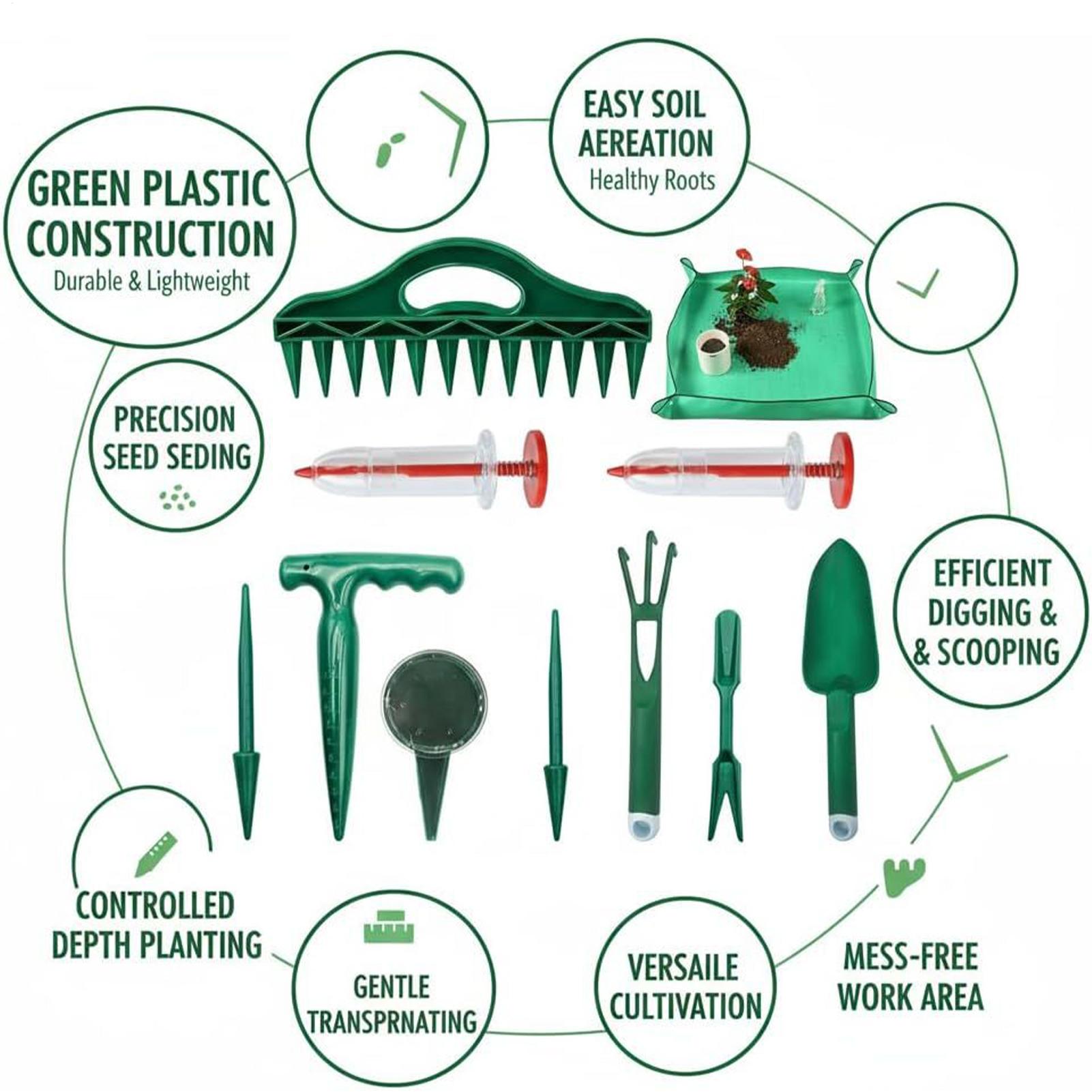 Gardening Hand Tools Set with  - Repotting Mat recension och pris