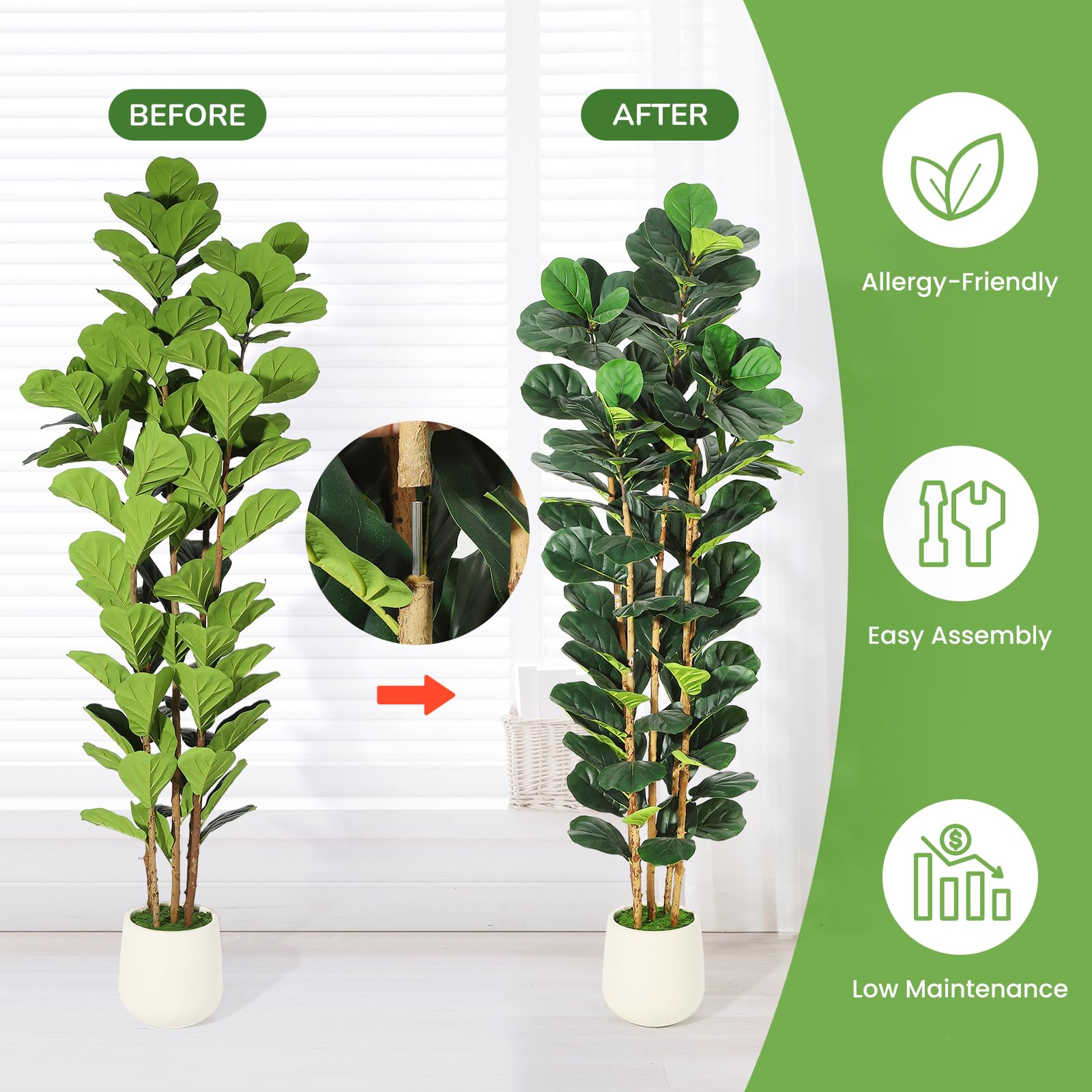 Faux Fiddle Leaf Fig Tree 5/6/ - Fiddle Leaf Fig recension och pris
