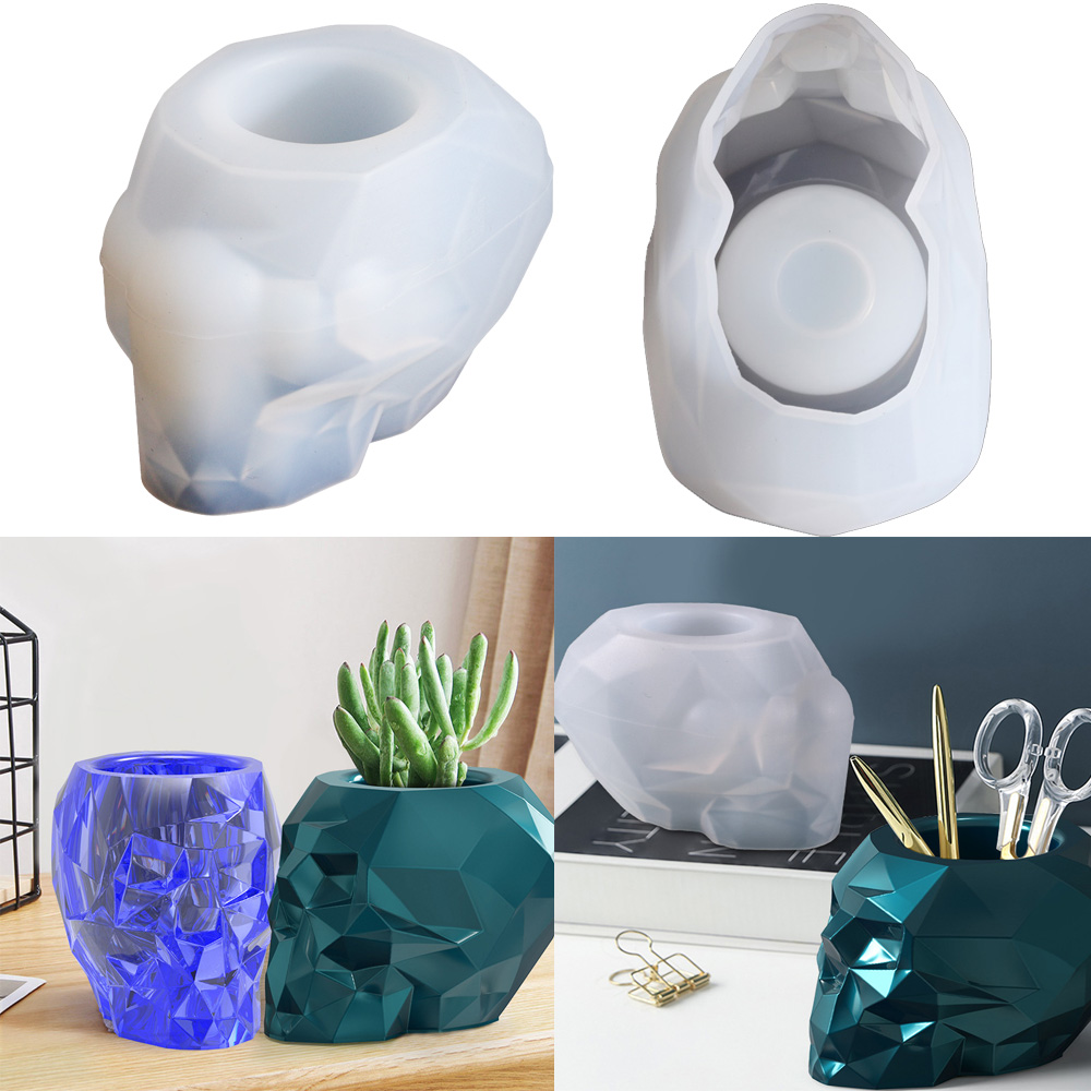 Skull Shape Mold Pen Holder Si - Terracotta Pot recension och pris