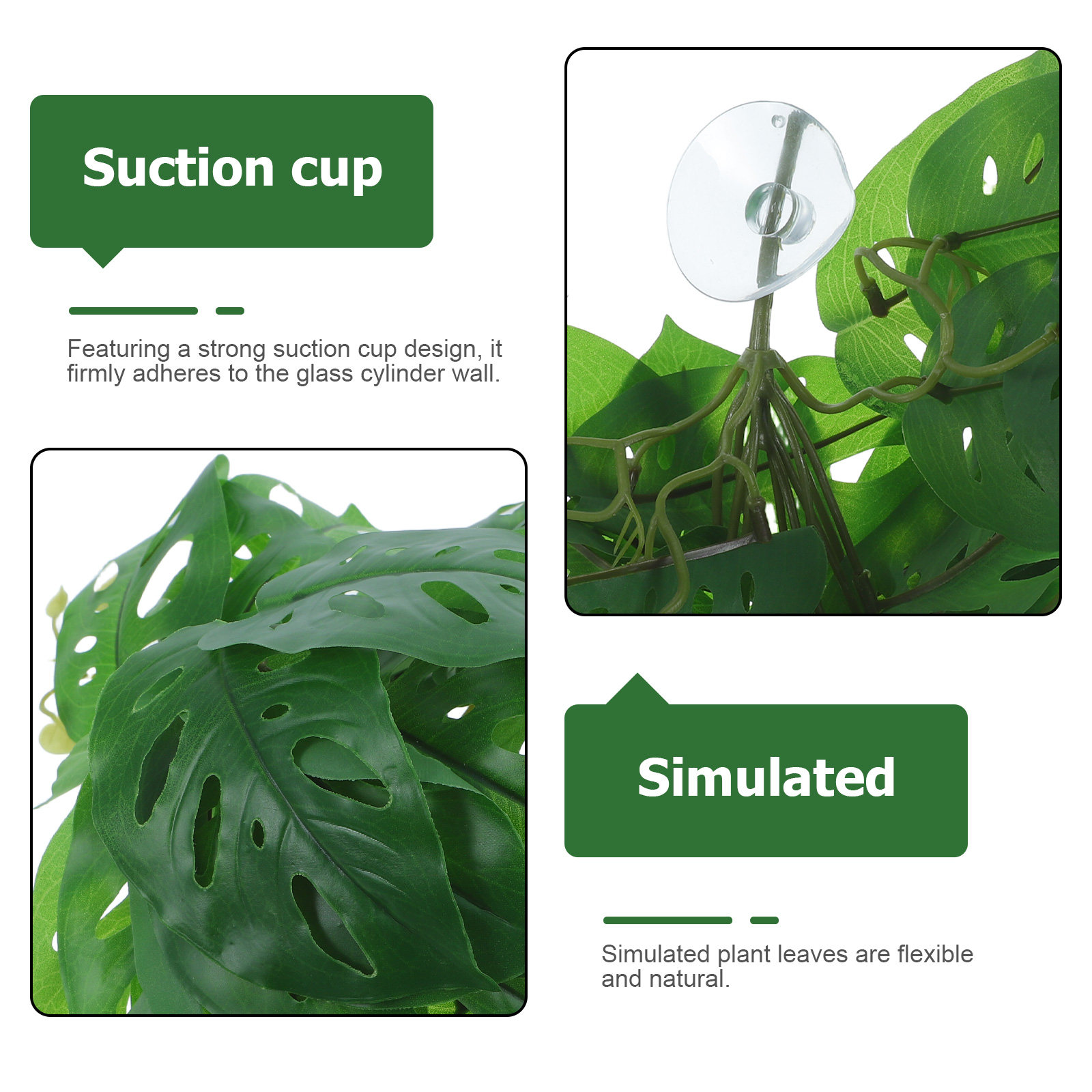 Reptile Habitat Decor Lifelike - Snake Plant recension och pris
