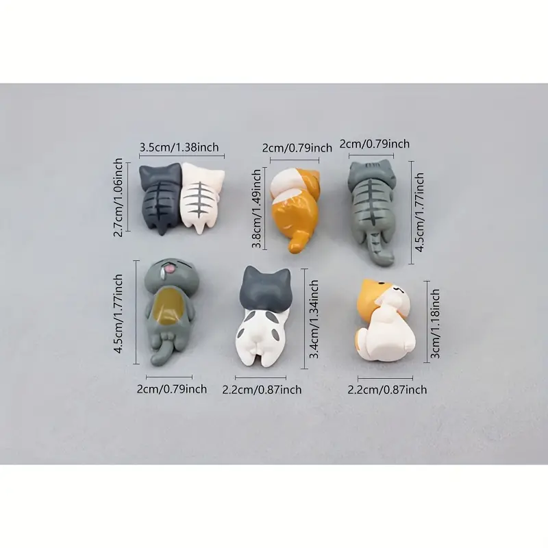 6pcs PVC Cartoon Cat Figurines - Pothos recension och pris