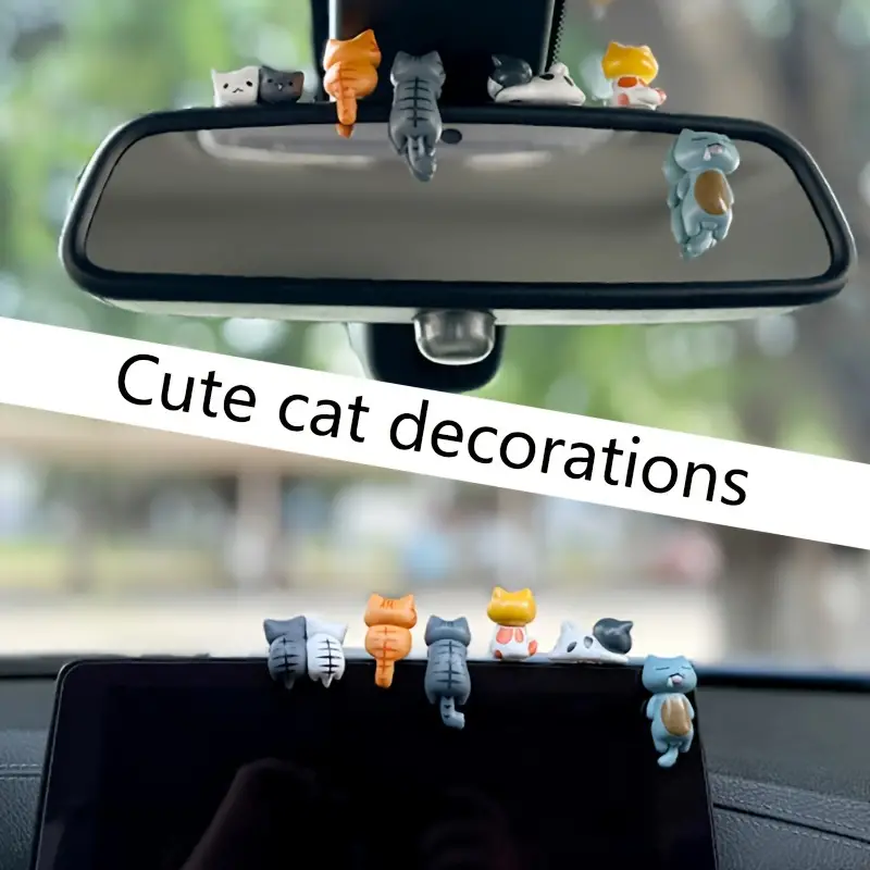 6pcs PVC Cartoon Cat Figurines - Pothos recension och pris
