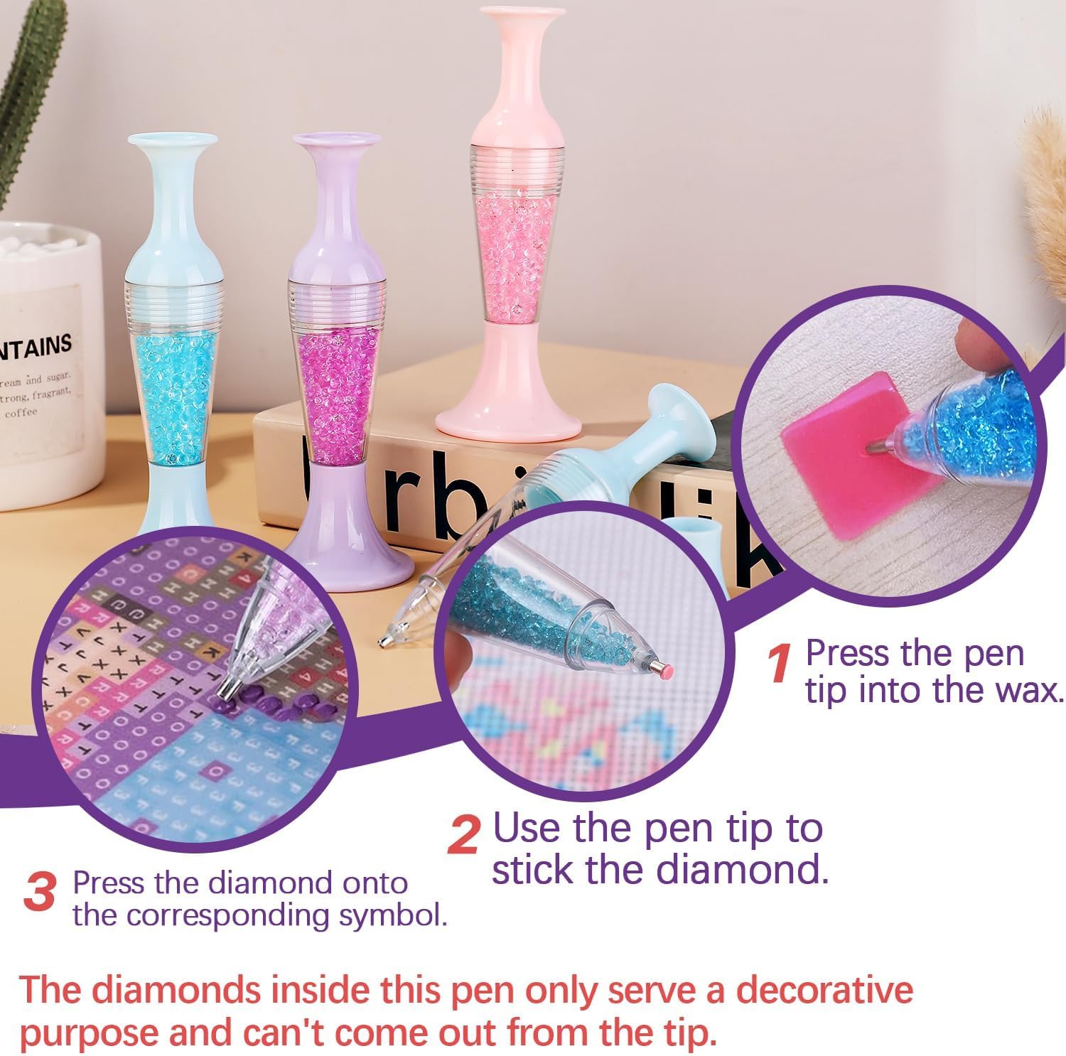3 PCS Diamond Art Pens, Flower - Pothos recension och pris