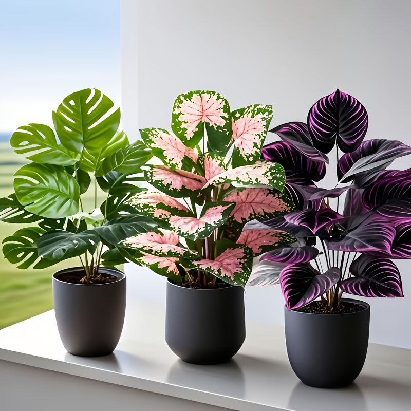 3Pcs Mixed Artificial Plant Se - Fiddle Leaf Fig recension och pris
